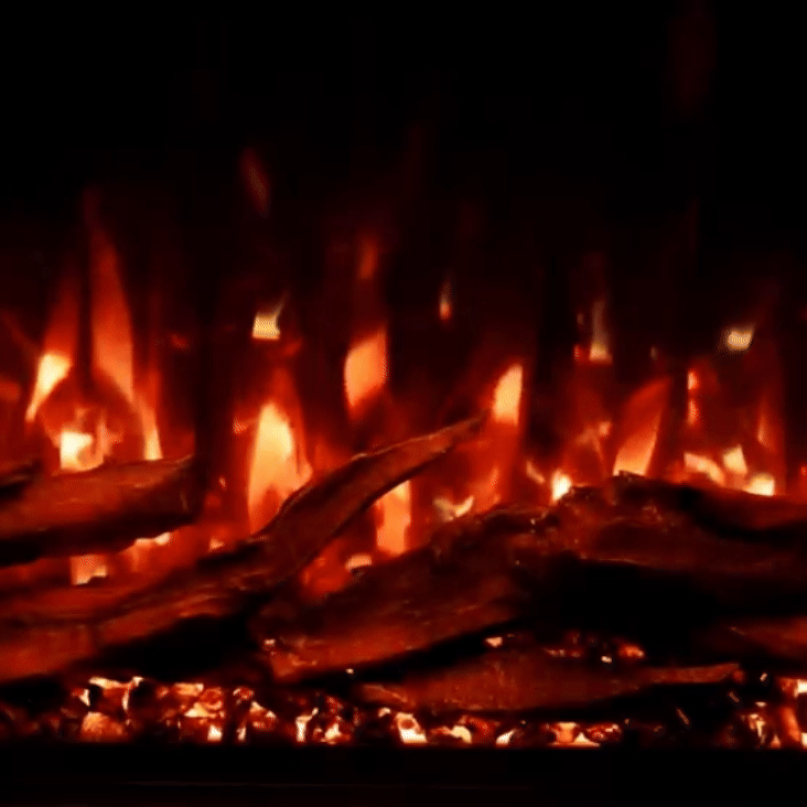 Modern Ember Sabrina Plug-In Electric Fireplace with Wood Mantel